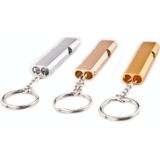 10 stks MNL-006 Aluminiumlegering Dubbele buis Hoogfrequente fluitjes Kinderen Buiten Survival Fluitje met Sleutelhanger (Rose Gold)