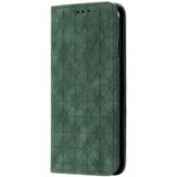 Voor iPhone XS Max Lucky Flowers Embossing Pattern Magnetic Horizontal Flip Leather Case met Holder & Card Slots (Donkergroen)