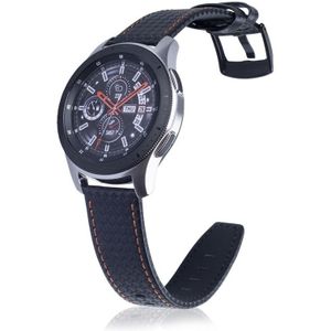 22mm voor Huawei Watch GT2e GT2 46mm Carbon fiber lederen band(Oranje)