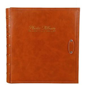 6 inch 500 vellen interstitile PP album PU lederen retro bronzing cover fotoalbum (oranje)