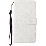 Voor Samsung Galaxy Note20 Ethnic Style Embossed Pattern Horizontal Flip Leather Case met Holder & Card Slots & Wallet & Lanyard(White)