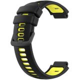 Voor Garmin Approach S5 tweekleurige siliconen horlogeband (zwart + geel)