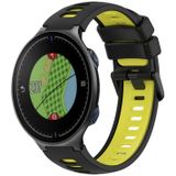 Voor Garmin Approach S5 tweekleurige siliconen horlogeband (zwart + geel)