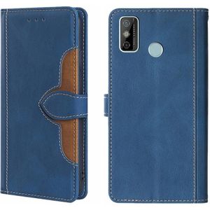 For Tecno Spark 6 GO Skin Feel Straw Hat Magnetic Buckle Leather Phone Case(Blue)