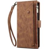 Voor Samsung Galaxy S21 5G Retro Frosted Horizontal Flip Lederen Case met Houder & Card Slot & Portemonnee & Rits Pocket & Lanyard (Brown)