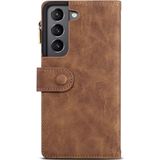 Voor Samsung Galaxy S21 5G Retro Frosted Horizontal Flip Lederen Case met Houder & Card Slot & Portemonnee & Rits Pocket & Lanyard (Brown)