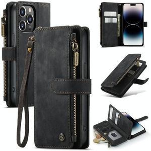 Voor iPhone 14 Pro CaseMe C30 Multifunctionele telefoon lederen tas