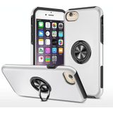 PC + TPU schokbestendige magnetische beschermhoes met onzichtbare ring houder voor iPhone 6 (zilver)