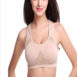 High Stretch ademende Top Fitness Dames Gewatteerde Sport Bra(Khaki)