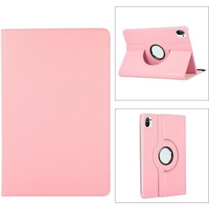 Voor Xiaomi Pad 5 Pro 360 Graden Rotatie Litchi Texture Flip Leren Case met Houder (Pink)