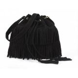 Frosted Tassel Bucket Bag Single Shoulder Crossbody tas voor dames