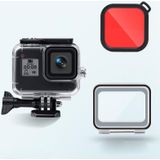 45m waterdichte behuizing + Touch Back Cover + Color Lens Filter voor GoPro HERO8 Zwart (Rood)