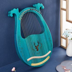 Houten mahonie lyre harp beginner muziekinstrument  stijl: 16 snaar klassieke herten lichtblauw