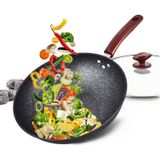 Inductiefornuis General Health Maifan Stone Wok Anti-stick Pan  Monddiameter: 32cm