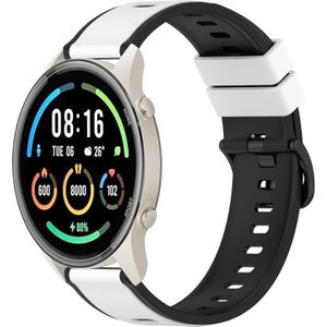 Voor Xiaomi MI Watch Sport 22 mm tweekleurige siliconen horlogeband (wit + zwart)