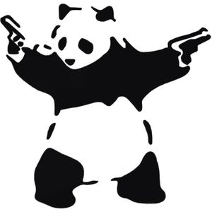 10 stuks Panda met twee geweren 3D auto venster reflecterende schattig dier sticker