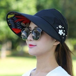 Vrouwen zomer Casual uitgaan van Ultraviolet-proof Koreaanse stijl gevouwen zonnebrandcrme hoed ademend en licht