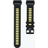 Voor Garmin Fenix 6 tweekleurige siliconen band horlogeband (zwart geel)
