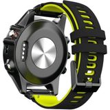 Voor Garmin Fenix 6 tweekleurige siliconen band horlogeband (zwart geel)