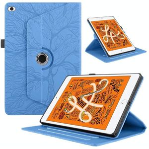 Voor iPad mini 5 / mini 4 / mini 3 Tree Life relif rotatie lederen slimme tablethoes