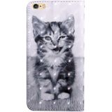 3D-schilderij patroon gekleurde tekening horizontale Flip TPU + PU lederen draagtas met houder & kaartsleuven & portemonnee voor iPhone 6/6S (Smile Cat)