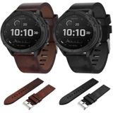 Voor Garmin Tactix Delta 26mm lederen stalen gesp horlogeband