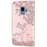 Voor Samsung Galaxy S9 Sika Deer Embossing Patroon Horizontale Flip PU Lederen Case Met Houder & Card Slot & Portemonnee & Fotolijst (Rose Gold)