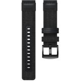 Canvas en lederen polsband horlogeband voor Samsung Gear S2/Galaxy actieve 42mm  polsband grootte: 135 + 96mm (zwart)