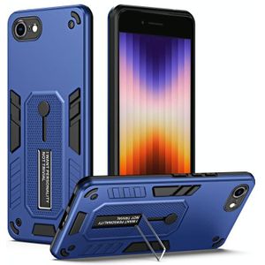 Voor iPhone SE 2022 / 2020 / 7 / 8 Variety Brave Armor Finger Loop Holder Phone Case (Blauw)