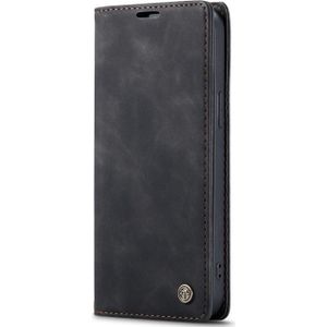 Voor iPhone 12 Pro / 12 Max CaseMe-013 Multifunctionele Retro Frosted Horizontale Flip Lederen case met kaartslot & portemonnee (zwart)