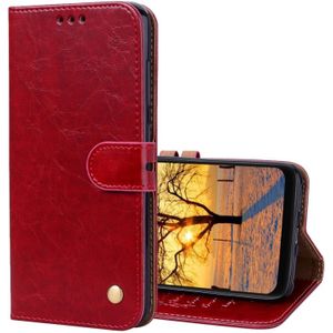 Business stijl olie Wax textuur horizontale Flip lederen case voor Xiaomi Pocophone F1  met houder & kaartsleuven & portemonnee (rood)