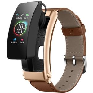 K30 0 96 inch lederen band oortelefoon afneembaar leven waterdicht smartwatch ondersteuning Bluetooth-oproep