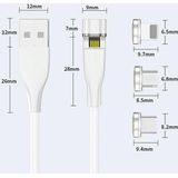 1 m 540 graden roterende magnetische USB-oplaadkabel  geen oplaadkop