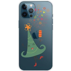 Trendy Cute Christmas Patterned Case Clear TPU Cover Telefoon gevallen voor iPhone 12 / 12 Por (Merry Christmas Tree)