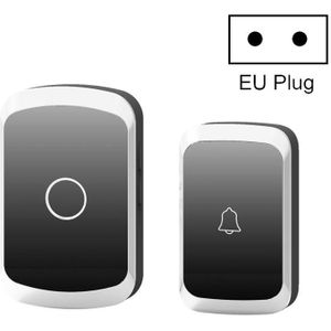 CACAZI A20 Smart Home Wireless Doorbell Digital Music Remote Control Waterproof Doorbell  Style:EU Plug(Black)
