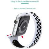 Elastic Siliconen Watchband Voor Apple Watch Series 6 & SE & 5 & 4 44mm / 3 & 2 & 1 42mm  Lengte:160mm(Zwart Wit)