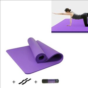 Paarse mannen en vrouwen beginners Home non-slip yoga mat met bandjes & tutorial & netto tas  grootte: 1850 x 900 x 15mm