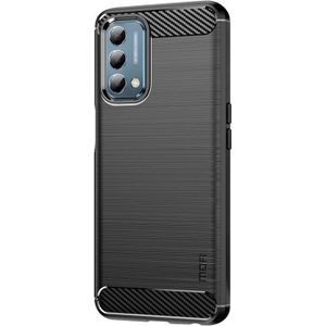 For Oneplus Nord N200 5G MOFI Gentleness Series Brushed Texture Carbon Fiber Soft TPU Phone Case(Black)