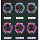 Sanda dual digitale display lichtgevende stopwatch chronograaf wekker heren quartz sport horloge (739 symfonie paars)
