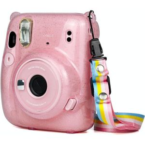 Glitter Power Crystal Case met riem voor Fujifilm Instax Mini 11 (Pink)