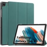Voor Samsung Galaxy Tab A9 Custer Pure Color 3-voudige houder lederen tablethoes
