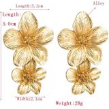 2 PCS Ladies Fashion Geometrische bloemen oorbellen (Rood)
