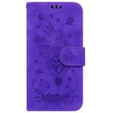 Voor Samsung Galaxy A01 Core / M01 Core Butterfly Rose Lederen telefoonhoesje