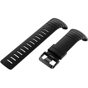 Voor Suunto Core serie vierkant stalen gesp siliconen TPU horloge Bands(Black)