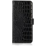 For OPPO Reno7 4G Global/F21 Pro 2021 Crocodile Top Layer Cowhide Leather Phone Case(Black)