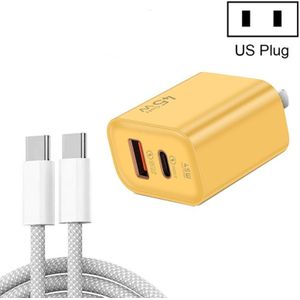 45PQ 45W PD25W + QC3.0 20W USB supersnelle oplader met Type-C naar Type-C kabel  Amerikaanse stekker