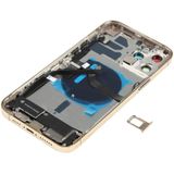 Batterij achterklep montage (met zijtoetsen  luide luidspreker  motor & camera lens & kaart lade  aan / uit knop + volumeknop + oplaadpoort & draadloze oplaadmodule) voor iPhone 12 Pro Max (goud)