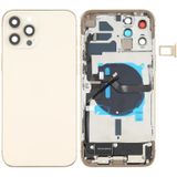 Batterij achterklep montage (met zijtoetsen  luide luidspreker  motor & camera lens & kaart lade  aan / uit knop + volumeknop + oplaadpoort & draadloze oplaadmodule) voor iPhone 12 Pro Max (goud)