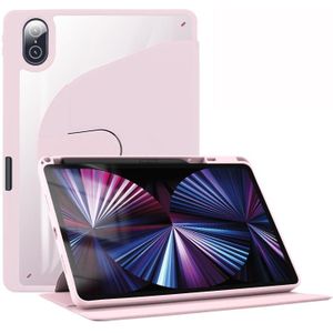 Voor Honor Tablet V7 Pro Acryl 360 Graden Rotatie Houder Tablet Lederen Case (Baby Roze)