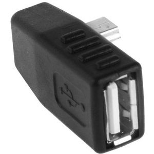 Mini USB mannetje USB 2.0 A vrouwtje Adapter met 90 graden hoek  ondersteunt OTG functie